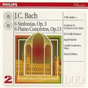 Sir Neville Marriner, Eduard Melkus - J.C. Bach: 6 Sinfonias op. 3, 6 Piano Concertos op. 13 (1997) CD-Rip